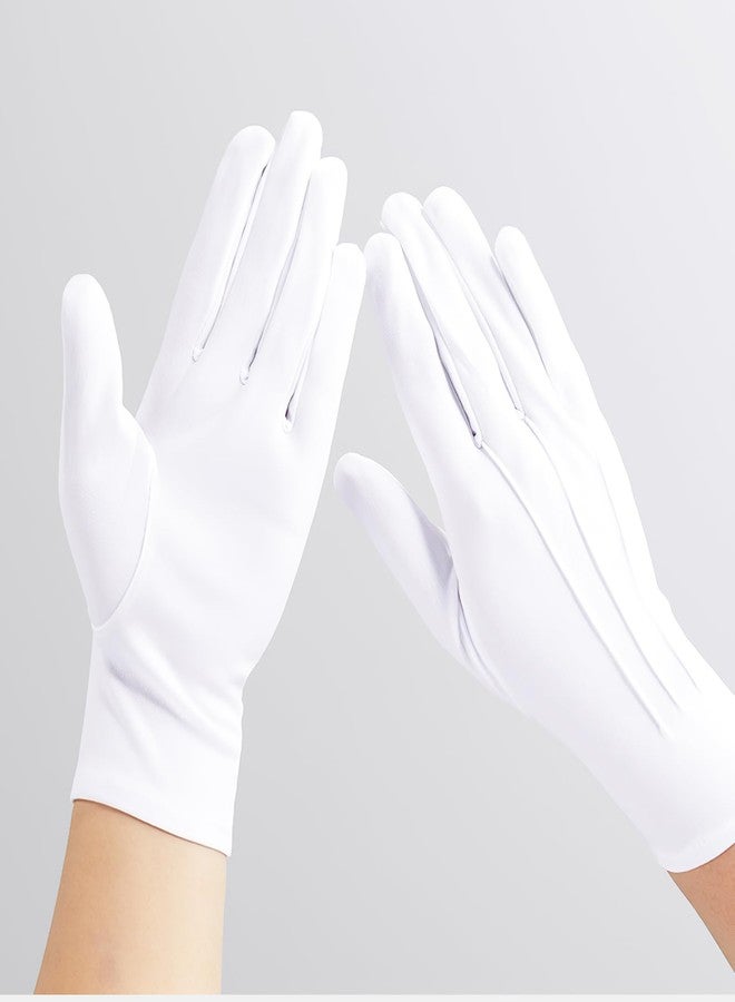 Cielasis White Cotton Gloves Men Costume Stitched Uniform Gloves for Wedding Formal Tuxedo Party, Coin Jewelry Inspection Gloves, Men Uniform Glovesfor Police Server Funeral Formal Tuxedo Guard - Image 2
